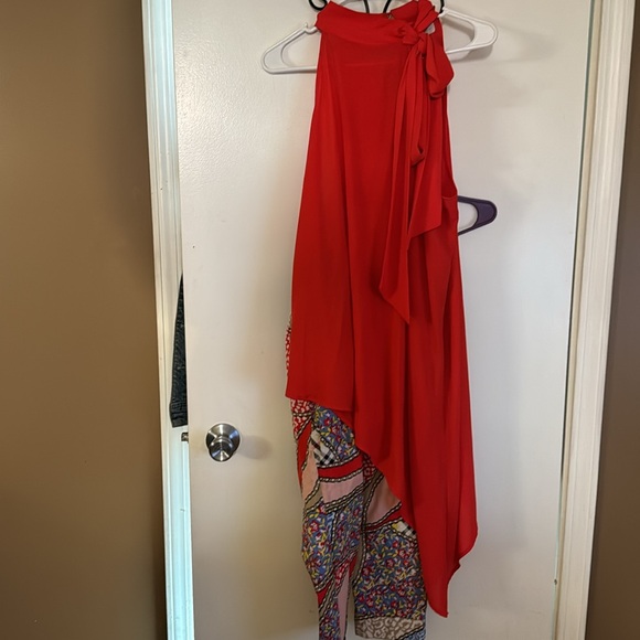 Red high low top with stretch pants to match - Picture 9 of 11